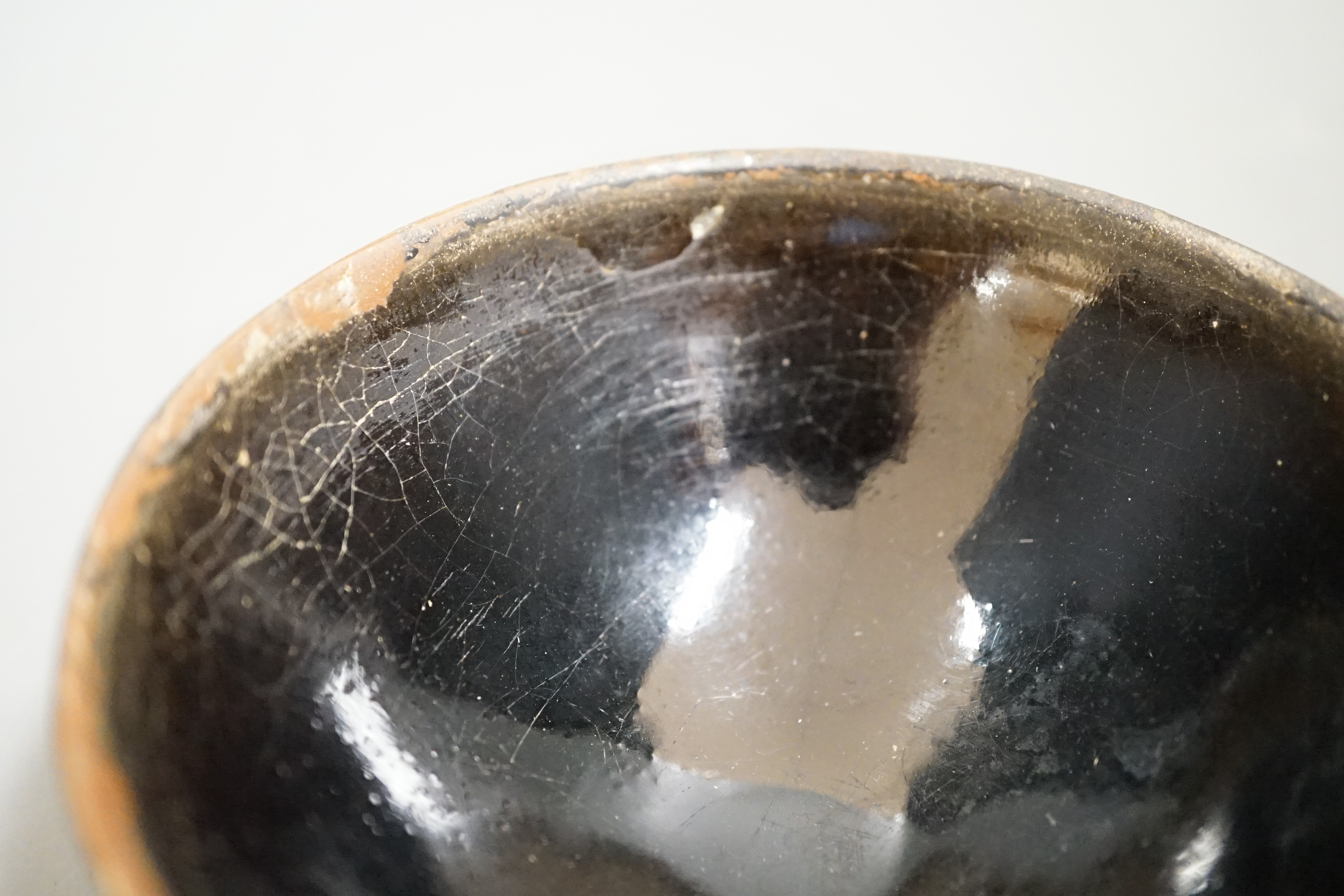 A Chinese Jian black glazed bowl, probably Song dynasty 10cms diameter